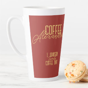 Caneca De Café Latte Tipografia russa personalizada