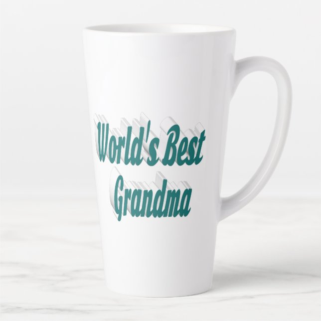 Caneca De Café Latte Tipografia verde-vovó (Direita)