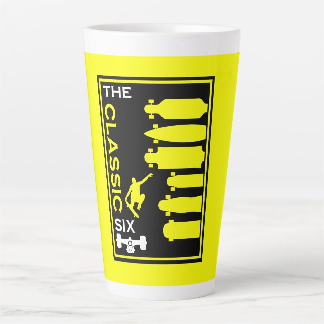Caneca De Café Latte Tipos de skate (Frente)
