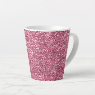 Caneca De Café Latte Tiras da Gliteria Cinzentas Rosa