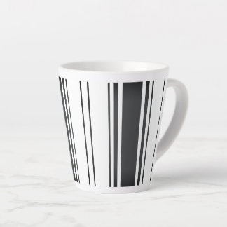 Caneca De Café Latte Tiras negras e brancas minimalistas modernas