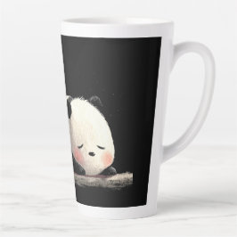 Caneca De Café Latte Tired Panda Gym – Cute Funny Workout Art