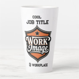 Caneca De Café Latte Título da Função e Local de Trabalho Personalizado