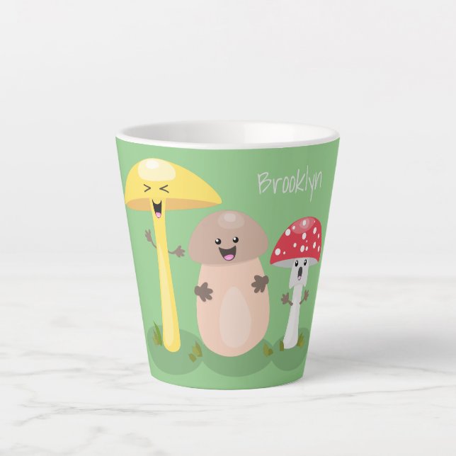 Caneca De Café Latte Toadstool (fungo-guaii) (Frente)