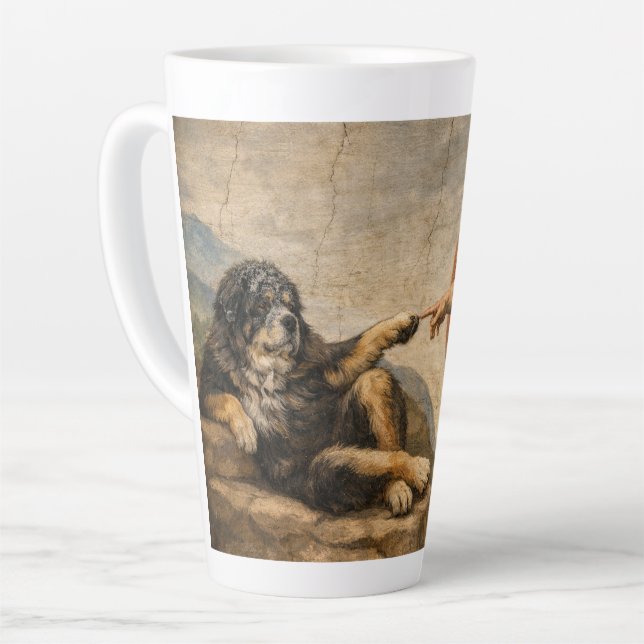 Caneca De Café Latte Tocando o Divino (Ângulo esquerdo)