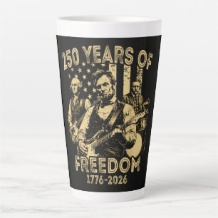 Caneca De Café Latte Tocar violão 4 de julho 250º aniversário