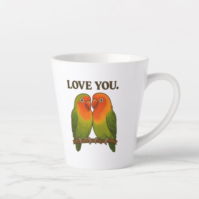Caneca De Café Latte Together Forever Lovebirds (Direita)