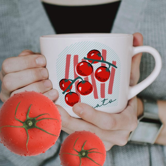 Caneca De Café Latte Tomates Mercado de Agricultores Itália (Criador carregado)