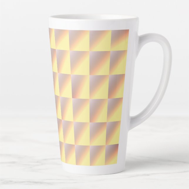 Caneca De Café Latte Tone-on-tone squares. (Direita)