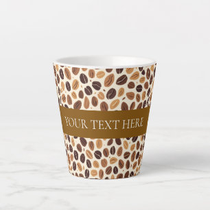 Caneca De Café Latte Tons de Torra de Grão de Café Quente Sem Costura