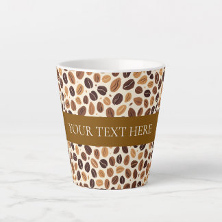 Caneca De Café Latte Tons de Torra de Grão de Café Quente Sem Costura
