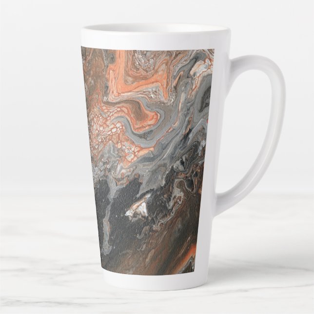 Caneca De Café Latte Tons e Redemoinhos Dinâmicos da Terra (Direita)