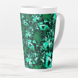 Caneca De Café Latte Tons verdes, brilhantes, com alivio