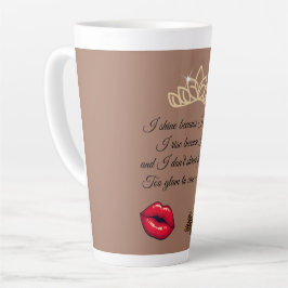 Caneca De Café Latte Too Glam To Care – Chic Quote