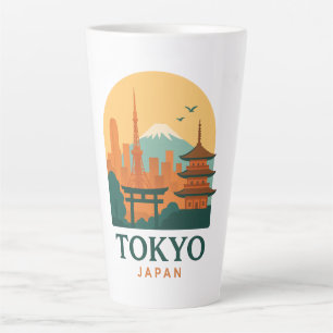 Caneca De Café Latte Tóquio Minimalista Japão Viagem Moderno