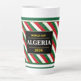Caneca De Café Latte Torcida de Futebol da Argélia 2026 com Padrões Inc