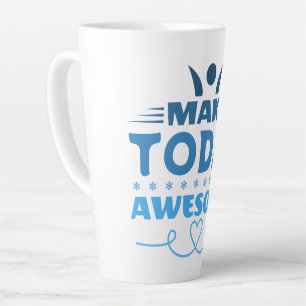 Caneca De Café Latte Torne o Dia Incrível Tipografia Retro