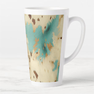 Caneca De Café Latte Torquoise, Dourado