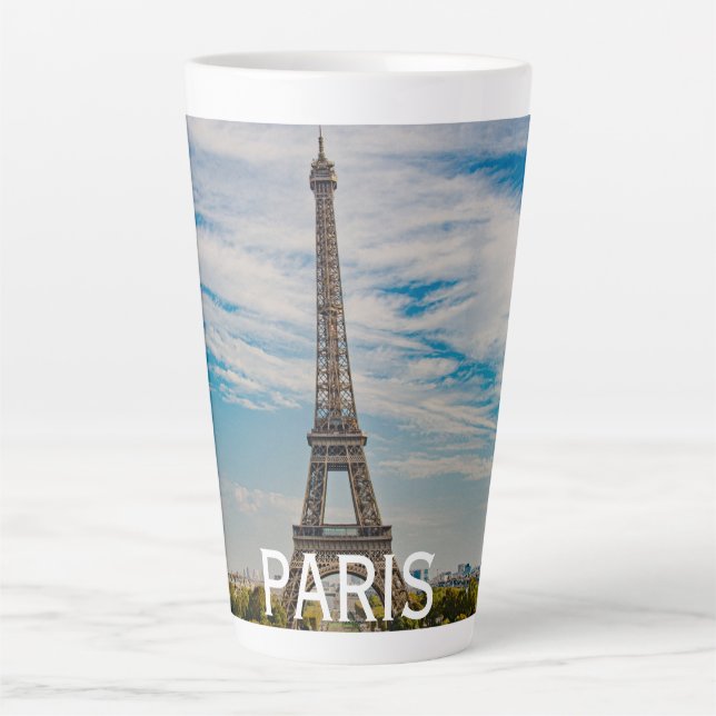 Caneca De Café Latte Torre Eiffel em Paris (Frente)