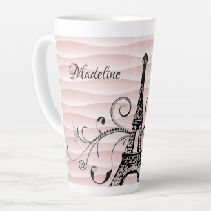 Caneca De Café Latte Torre Eiffel rosa Torre Flourar Lata