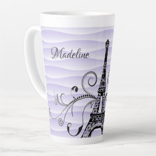 Caneca De Café Latte Torre Eiffel Roxo - Lata-Lata