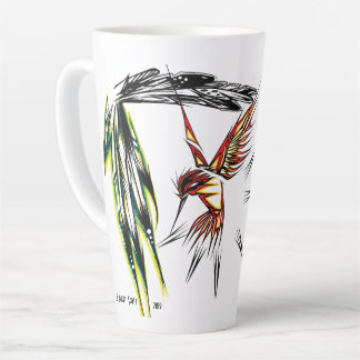 Caneca De Café Latte Totem de Hummingbird Latino