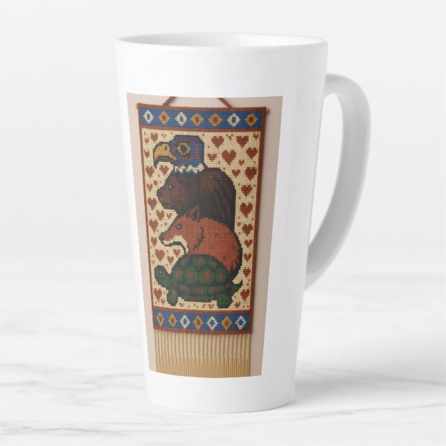 Caneca De Café Latte Totem Miçangas (Ângulo direito)