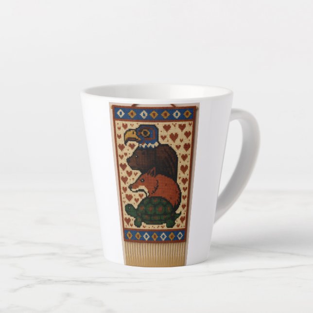 Caneca De Café Latte Totem Miçangas (Ângulo direito)