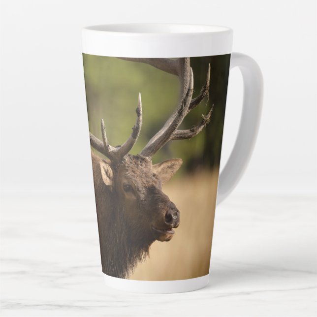 Caneca De Café Latte Touro Elk Latte Mug (Ângulo direito)