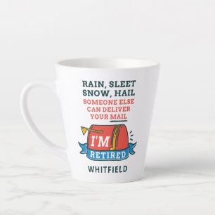 Caneca De Café Latte Trabalhador Postal Aposentado Carteiro Aposentador