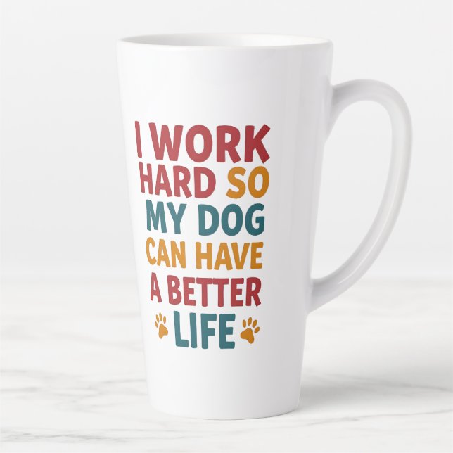 Caneca De Café Latte Trabalhando para o meu cachorro (Direita)