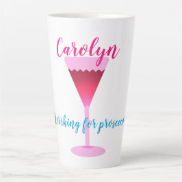 Caneca De Café Latte Trabalhando para prosecco, grande personalizado