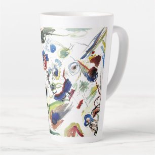 Caneca De Café Latte Trabalho de arte de pintura Abstrato de Kandinsky
