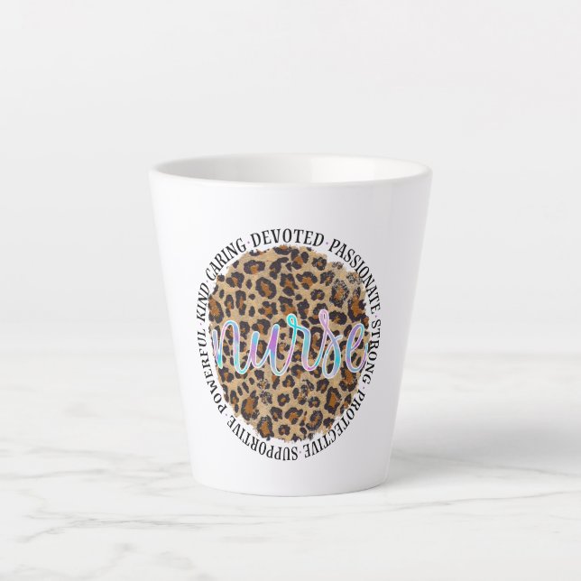 Caneca De Café Latte Traços "Enfermeiro" e Inspiradores - Impressão Leo (Frente)