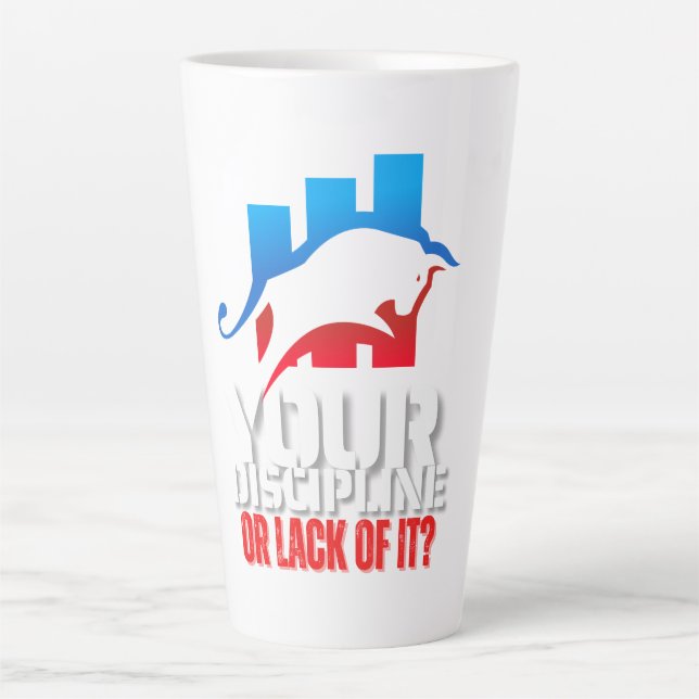 Caneca De Café Latte Trader motivation | Bull | Discipline (Frente)