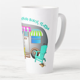 Caneca De Café Latte Trailer de Viagem de Camping Tropical Dizendo Pers