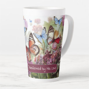 Caneca De Café Latte Transformado por Seu Amor e Borboletas