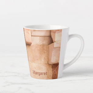 Caneca De Café Latte Trava de Tijolos Personalizados de Multicores