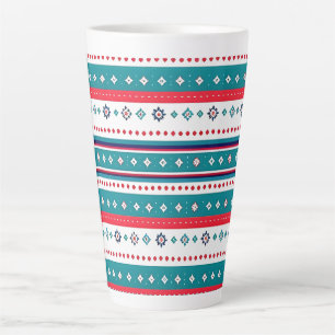 Caneca De Café Latte Travesseiro decorativo de Faixa Horizontal Vermelh