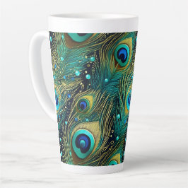 Caneca De Café Latte Travesseiro Peacock Passion
