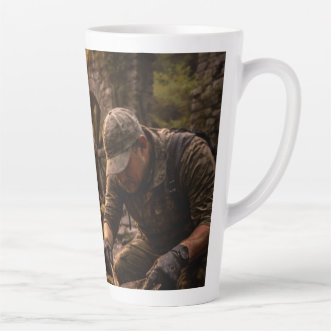 Caneca De Café Latte Treasure Hunter Metal Detector (Direita)