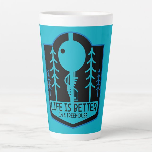 Caneca De Café Latte Treehouse Homes (Frente)