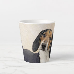 Caneca De Café Latte Treing Walker Coonhound Painting - Arte Original