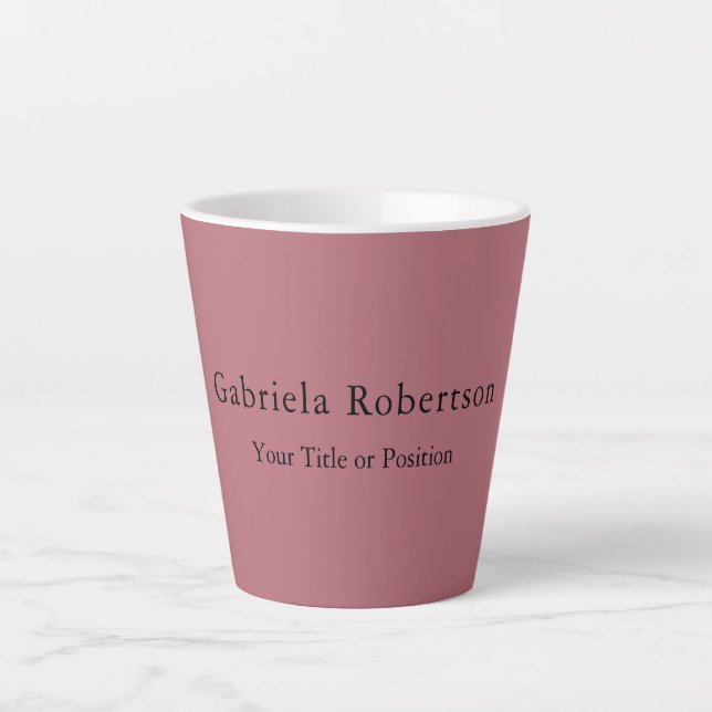 Caneca De Café Latte Trendência Profissional de Cor Dourada com rosa (Frente)