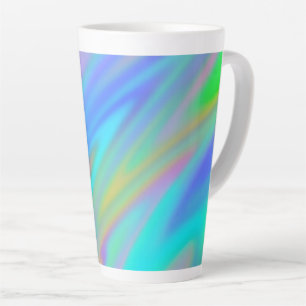 Caneca De Café Latte Trendy luxuoso azul roxo, azul, holográfico