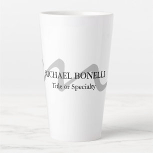 Caneca De Café Latte Trendy moderno monograma profissional inicial