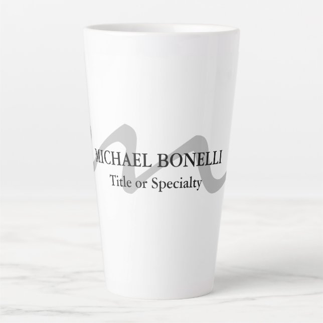 Caneca De Café Latte Trendy moderno monograma profissional inicial (Frente)