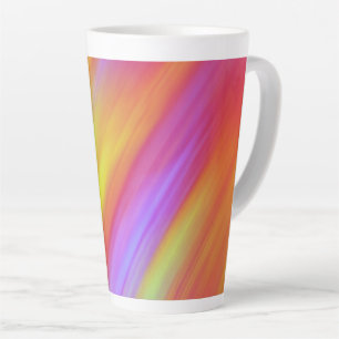 Caneca De Café Latte Trendy Neon Bright Red Pink Abstrato