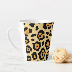 Caneca De Café Latte trendy safari na moda das manchas-leopardo cheetah