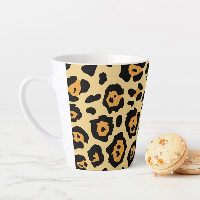 Caneca De Café Latte trendy safari na moda das manchas-leopardo cheetah (In Situ)